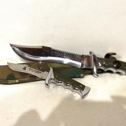 Ancien gros Couteau poignard + 1 petit Buen Cuchillo boussole et &eacute;tui