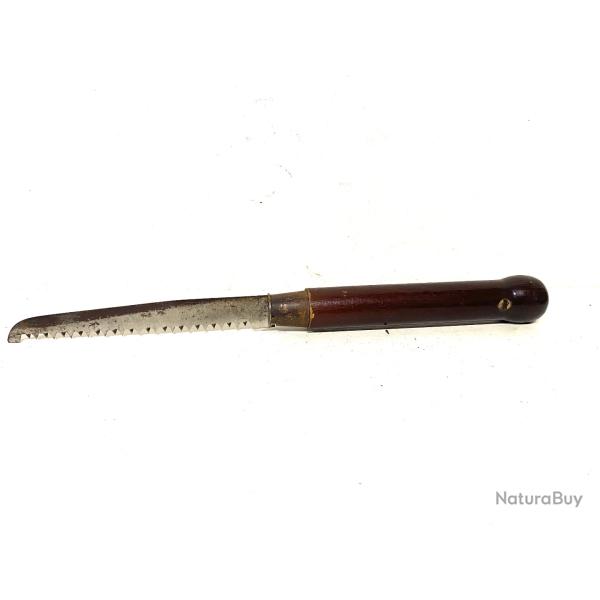 Ancien Couteau scie pliant de collection manche bois
