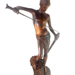 Sculpture en bronze David par Anthonin Mercie