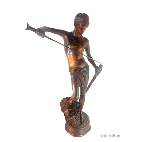 Sculpture en bronze David par Anthonin Mercie