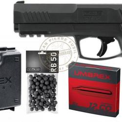 Pack pistolet CO2 &agrave; balles de caoutchouc T4E TP 50 Gen2 - Cal.50 (13 Joules max)
