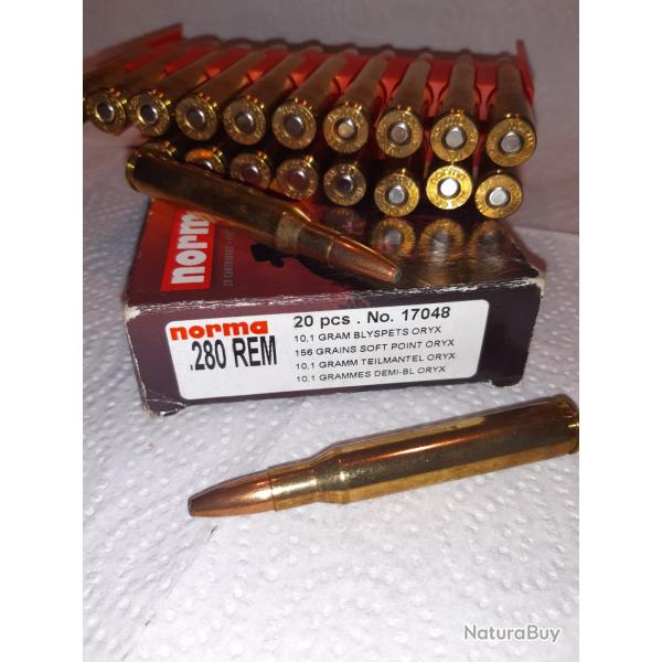 20 cartouches norma cal 280 remington
