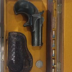 Derringer Remington 41 rf pur jus avec holster basket superbe Patine uniforme en coffret ancien