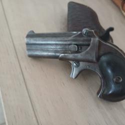 Derringer Remington 41 rf pur jus avec holster basket superbe Patine uniforme