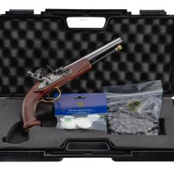 KIT PISTOLET MAMELOUK A SILEX CAL 54 + 100 BALLES/CALEPINS + MALLETTE