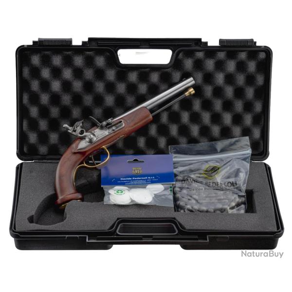 KIT PISTOLET MAMELOUK A SILEX CAL 54 + 100 BALLES/CALEPINS + MALLETTE