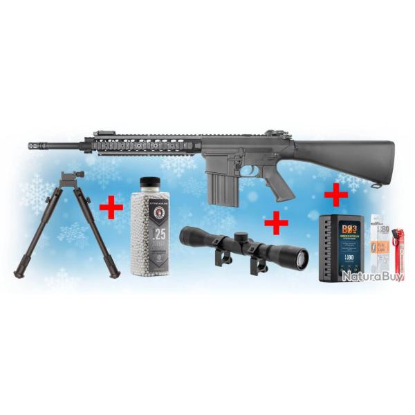 PACK NOEL SR25 + SCOPE + BIPIED + BILLES+ BATTERIE + CHARGEUR