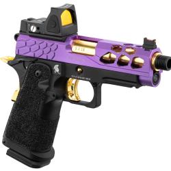 Pistolet Airsoft GBB Stryk Hi-Capa 4.3 + RMR violet/or Lancer Tactical