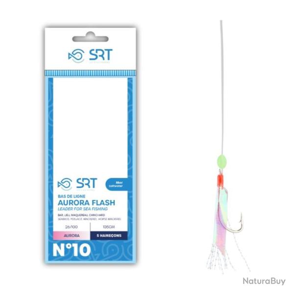 BAS DE LIGNE MER AURORA FLASH 5 HAMECONS - 2 - SRT