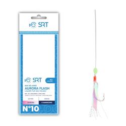 BAS DE LIGNE MER AURORA FLASH 5 HAMECONS - 3/0 - SRT