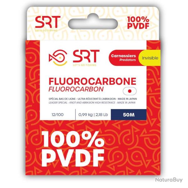 FIL DE PECHE FLUOROCARBONE 100% PVDF 50M - 30/100 - SRT