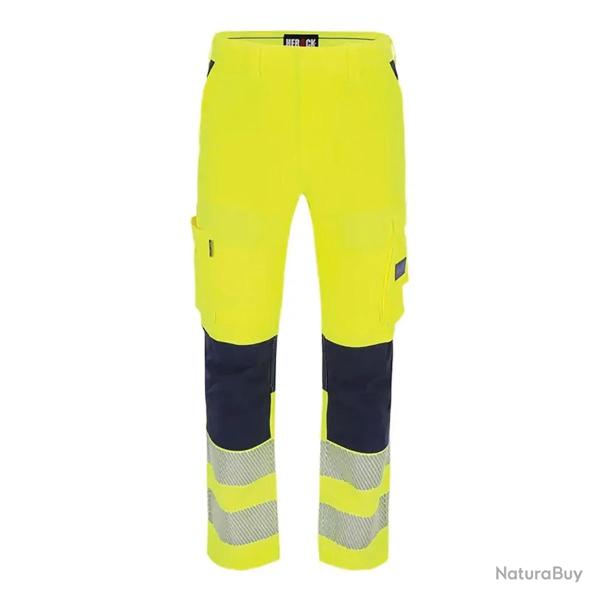 Pantalon de travail homme Hector Herock� jaune multi-poches 52