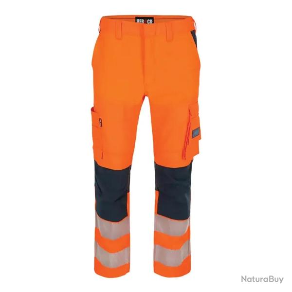 Pantalon de travail homme Hector Herock� - Orange - Multi-poches professionnelles 56