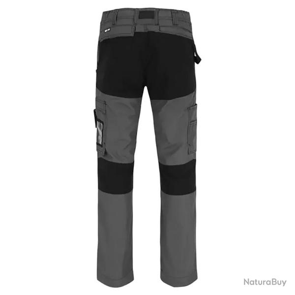 Pantalon de travail homme Hector Herock� - Poches multiples - Extensible 4 directions - Noir/Charbon