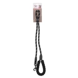 Laisse pour chien en nylon r&eacute;fl&eacute;chissante noire - 120 cm