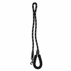Laisse pour chien en nylon r&eacute;fl&eacute;chissante noire - 120 cm