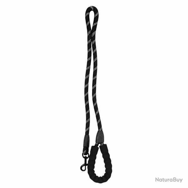 Laisse pour chien en nylon r�fl�chissante noire - 120 cm
