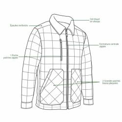 Chemise polaire matelass&eacute;e homme rouge LMA&reg; Manches longues 390 g m&sup2;