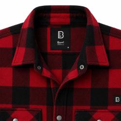 Chemise polaire homme Jeff Brandit&reg; Rouge et noire Manches longues