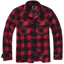 Chemise polaire homme Jeff Brandit&reg; Rouge et noire Manches longues