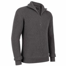 Pull Homme Brandit&reg; Col Camionneur Anthracite - Manches Longues Zipp&eacute; 2XL