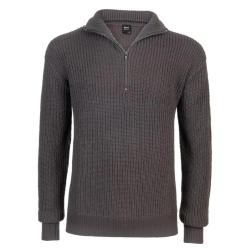 Pull Homme Brandit&reg; Col Camionneur Anthracite - Manches Longues Zipp&eacute; 4XL