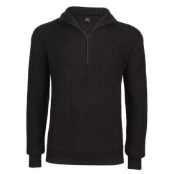 Pull Troyer Noir &agrave; Col Camionneur Brandit&reg; Homme