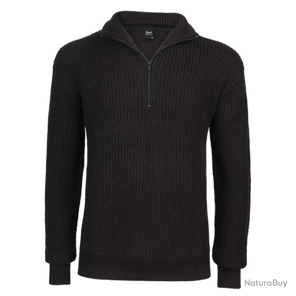 Pull Troyer Noir � Col Camionneur Brandit� Homme