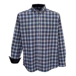 Chemise Homme Aub&eacute;pine Manches Longues en Flanelle &agrave; Carreaux Marron