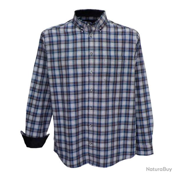 Chemise Homme Aub�pine Manches Longues en Flanelle � Carreaux Marron