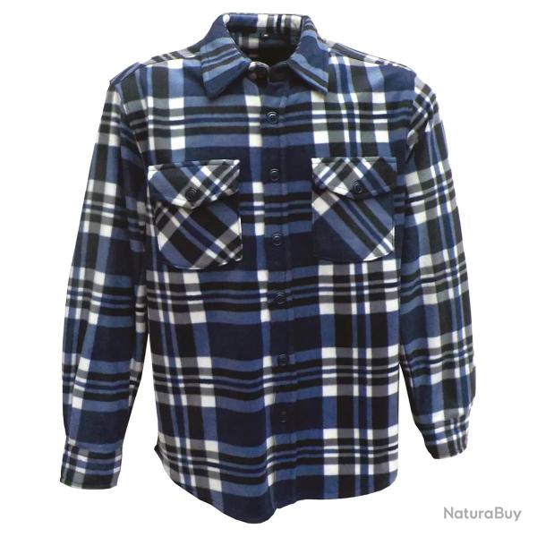 Surchemise polaire homme Pernis bleu manches longues - 100% polyester M
