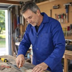 Blouse Homme Manches Longues Limeur LMA&reg; en Coton Bleu - 240 g/m&sup2; L