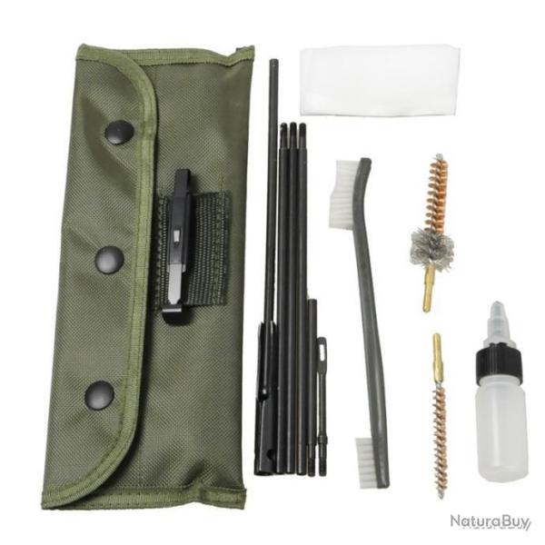 KIT DE NETTOYAGE POUR ARMES - 5.56/22lr/223/AR15 ETC + BROSSES+FLACON HUILE- LIVRAISON GRATUITE