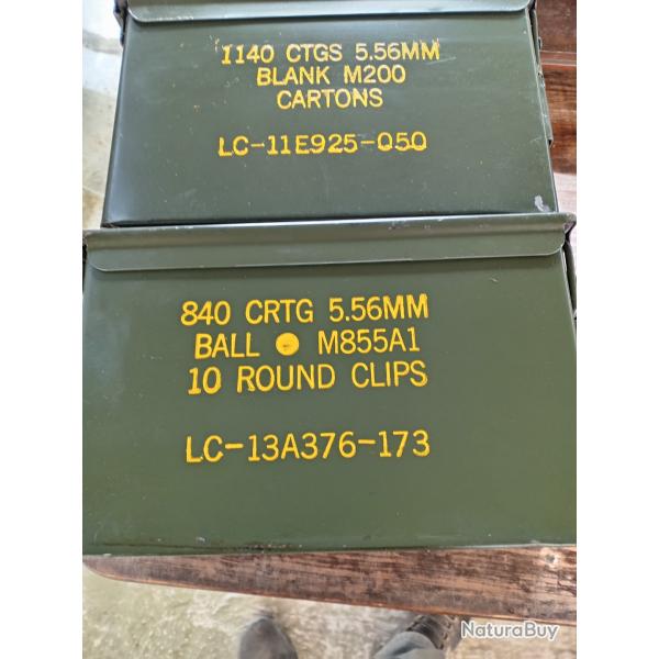 lot de 2 boites � munitions vides us calibre 5,56