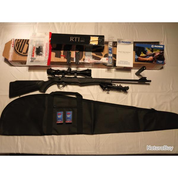 Rossi 8122 + bipied + RDS + optique 3x9/40 RTI + fourreau + 100 munitions CCI