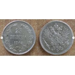 Finlande 25 Pennia 1908 Piece Argent Europe Penny