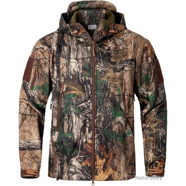 Veste de Chasse Camouflage Arbre Homme Imperm�able Coupe-Vent Polaire Tactique Randonn�e P�che