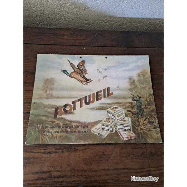 Belle  publicit�e  ancienne ,en carton  pour les cartouches  ROTTWEIL