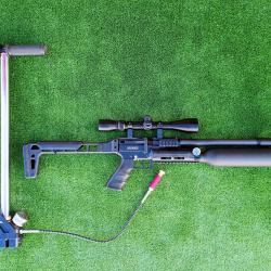 PACK-9 Carabine PCP SNOWPEAK AP900B Cal. 4,5 mm 19,9 J. Bouteille aluminium + Valve Puissance