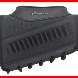 Accessoire fusil .22 LR - Coussin de joue + support munitions Noir  ( livraison gratuite )