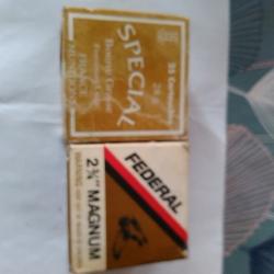 lot de 2 boites de cartouches cal 16 federal et france munition