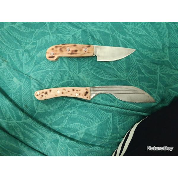 Couteau fait main avec un acier de machette