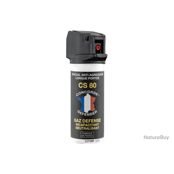 Bombe a�rosol Gaz CS80 50ML Concorde Defender
