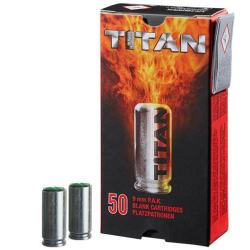 50 cartouches &agrave; blanc 9mm PAK TITAN