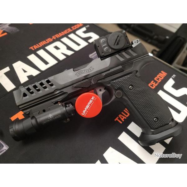Walther PDP Match Steel Frame 5" 9 mm + ACCRO + Lampe OCCASION