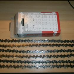 3 cha&icirc;nes de tron&ccedil;onneuse Neuves 1/4 1.3mm 25cm 56 entraineurs