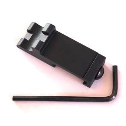 Montage bas rail picatinny &agrave; 45&deg; pour accessoires d&eacute;port&eacute; - Aluminium.
