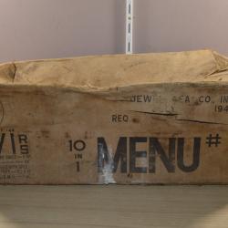 Carton Ration US Am&eacute;ricain MENU 1 - 7-44 1944 Grenier Normandie D-Day USA Army