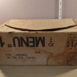 Carton Ration US Am&eacute;ricain MENU 1 - 7-44 1945 Grenier Normandie D-Day USA Army