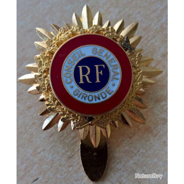Insigne, broche du Conseil G�n�ral de la Gironde